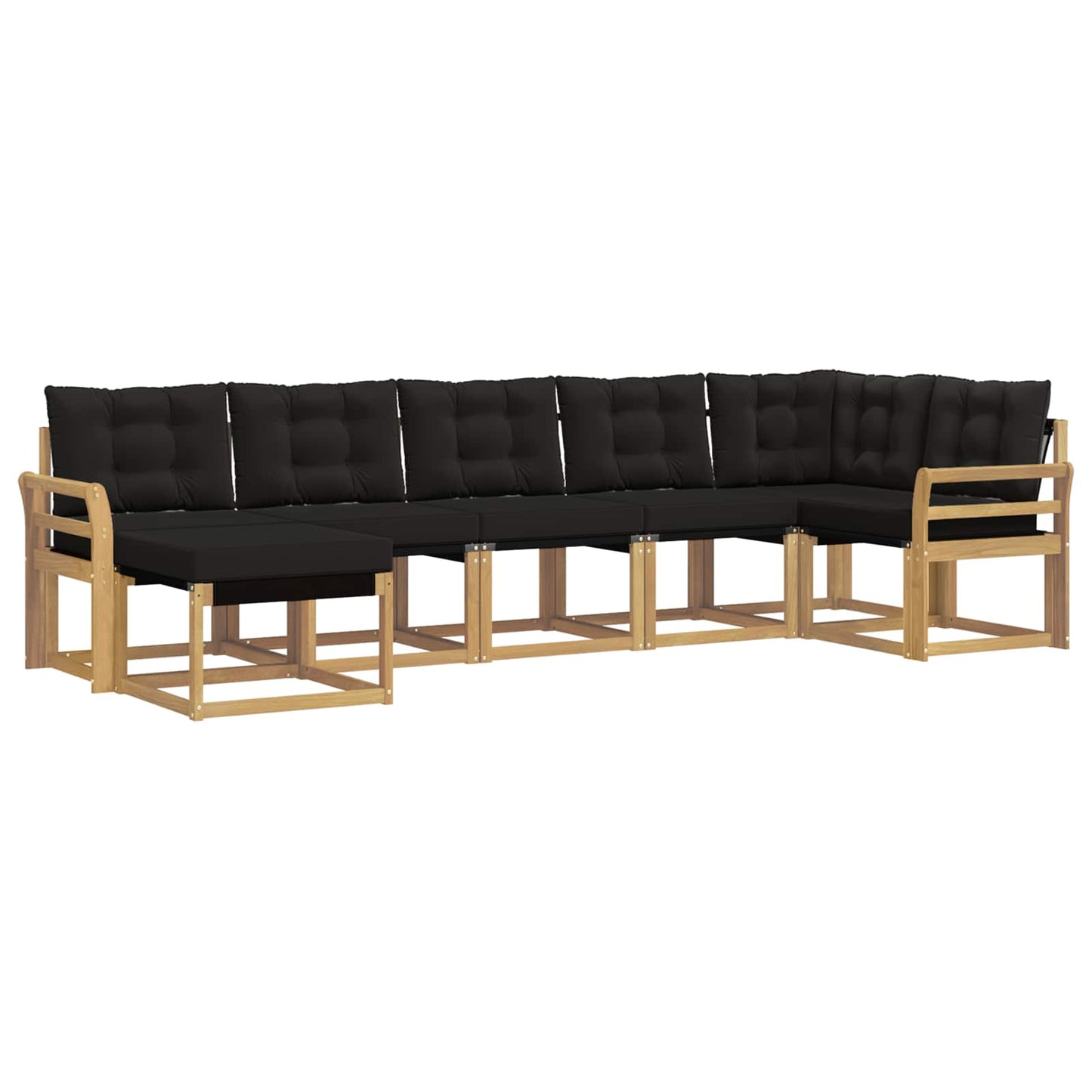 vidaXL Σειρά Καναπέ Εξωτερικού με μαξιλάρι 7 pcs Λευκό και Μαύρο
