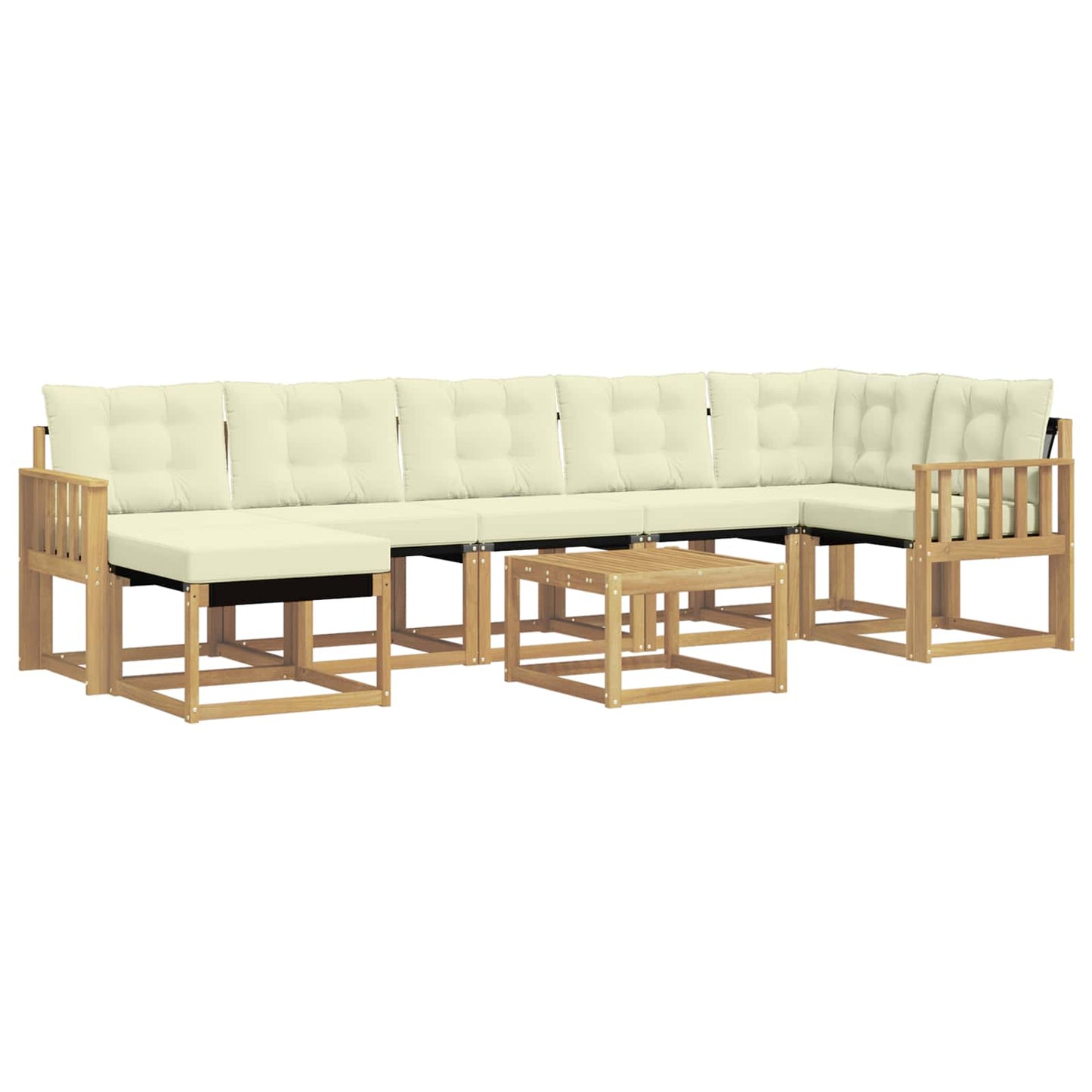 vidaXL Σειρά Καναπέ Εξωτερικού με μαξιλάρι 8 pcs Λευκό και Κρεμ