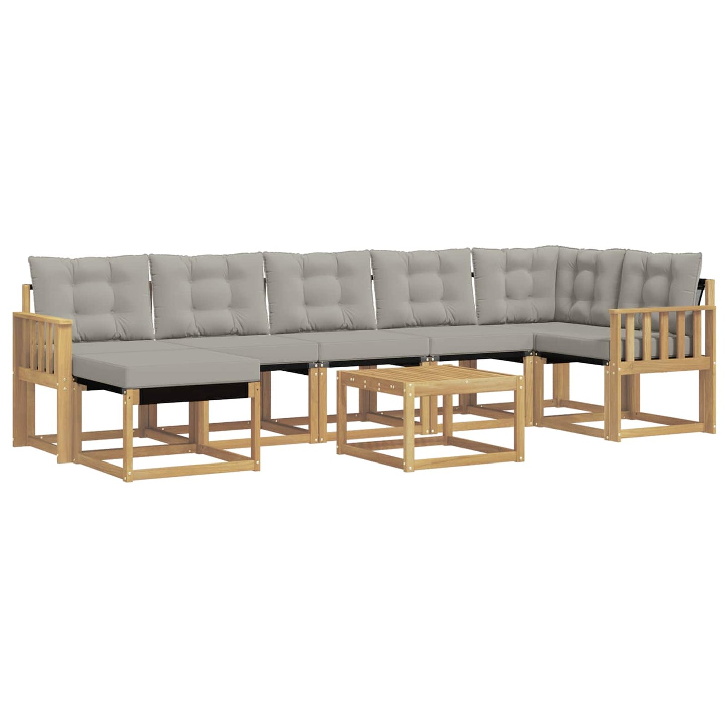 vidaXL Σειρά Καναπέ Εξωτερικού 8 pcs Λευκό και Ανοιχτό Γκρι