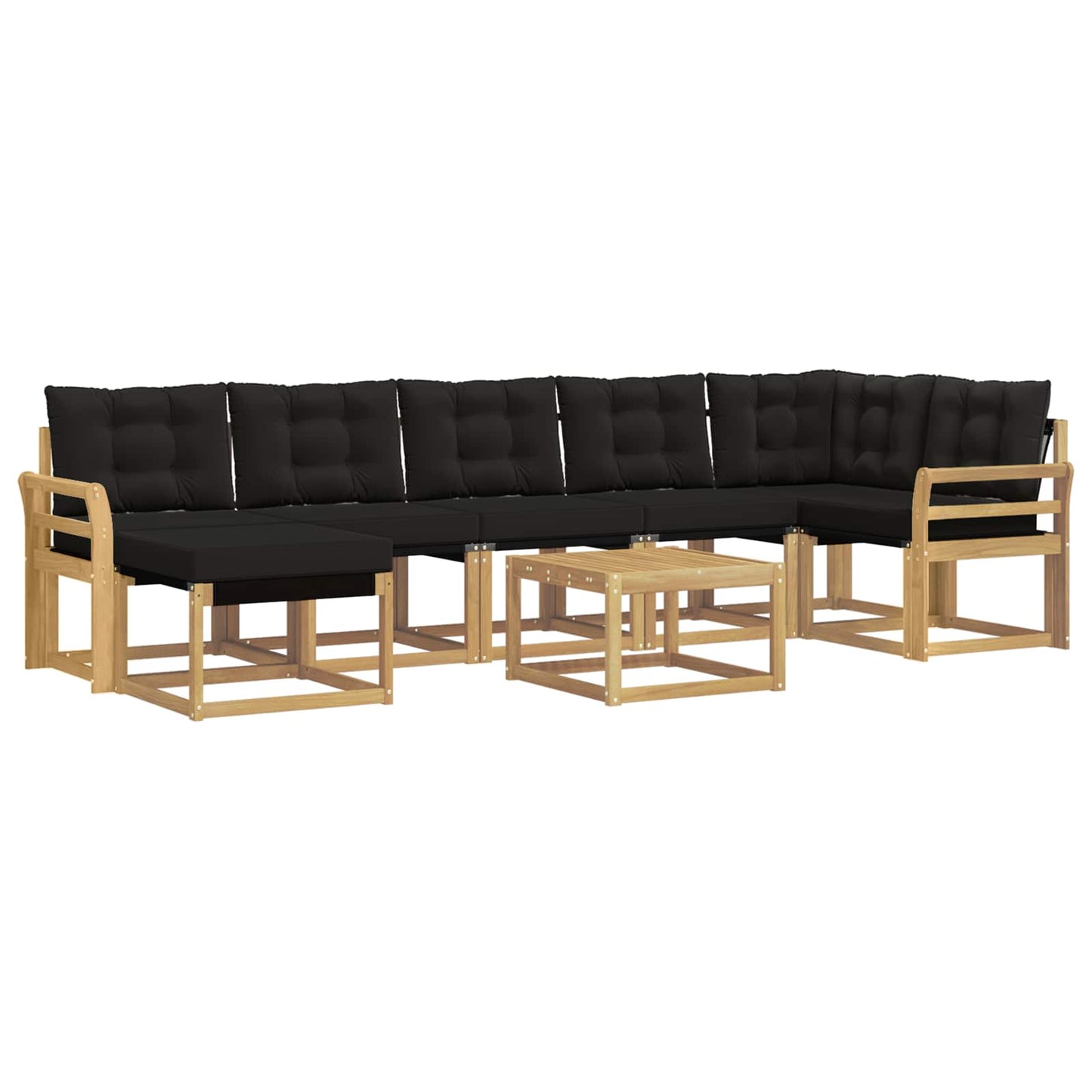 vidaXL Σειρά Καναπέ Εξωτερικού με μαξιλάρι 8 pcs Λευκό και Μαύρο
