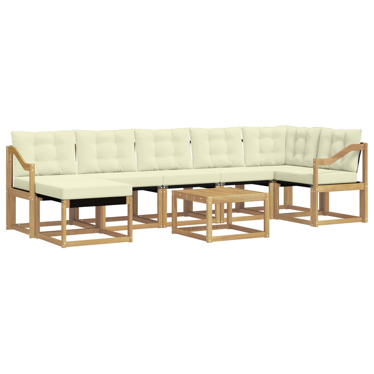vidaXL Σειρά Καναπέ Εξωτερικού με μαξιλάρι 8 pcs Λευκό και Κρεμ