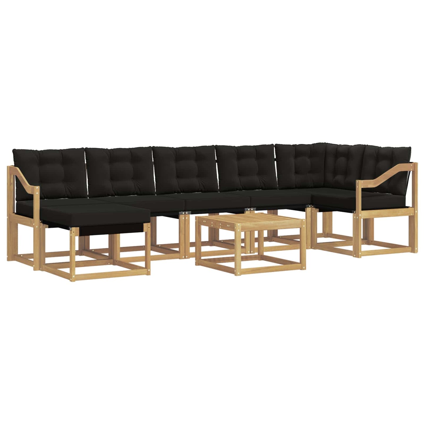 vidaXL Σειρά Καναπέ Εξωτερικού με μαξιλάρι 8 pcs Λευκό και Μαύρο