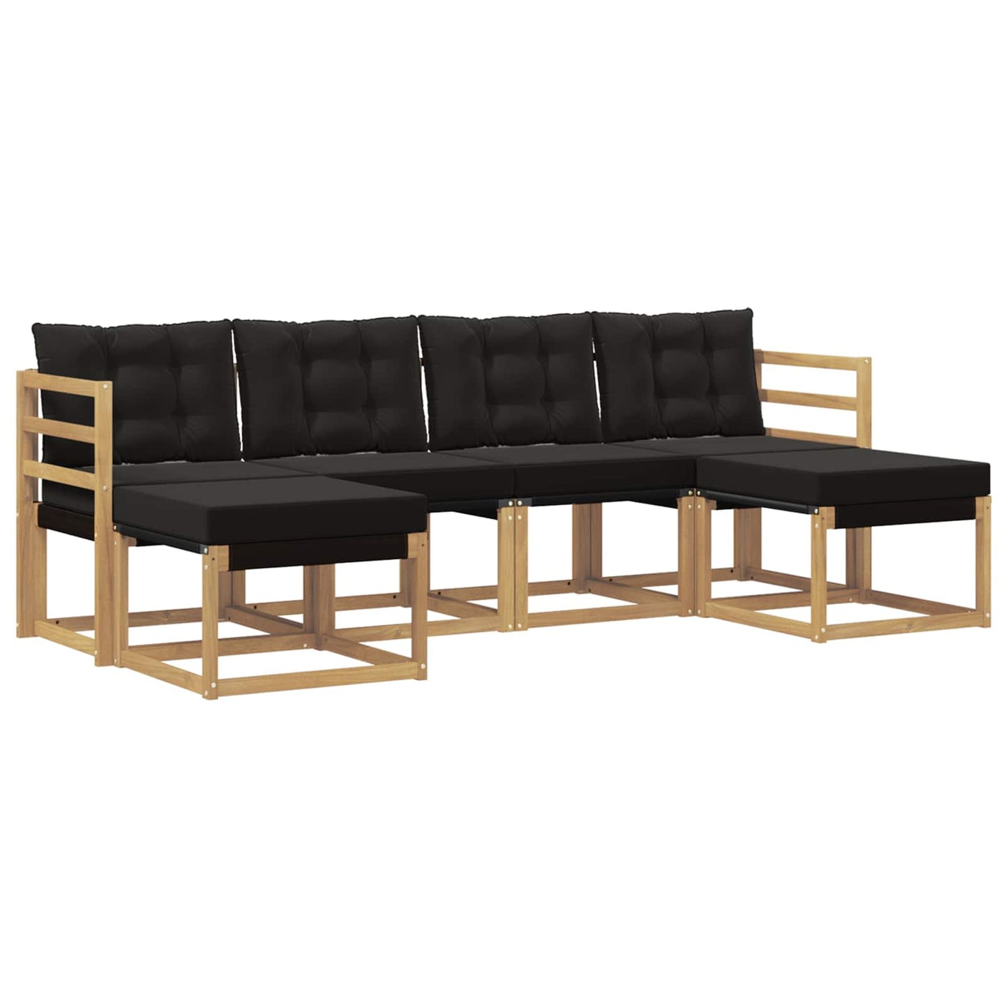 vidaXL Σειρά Καναπέ Εξωτερικού με μαξιλάρι 6 pcs Λευκό και Μαύρο