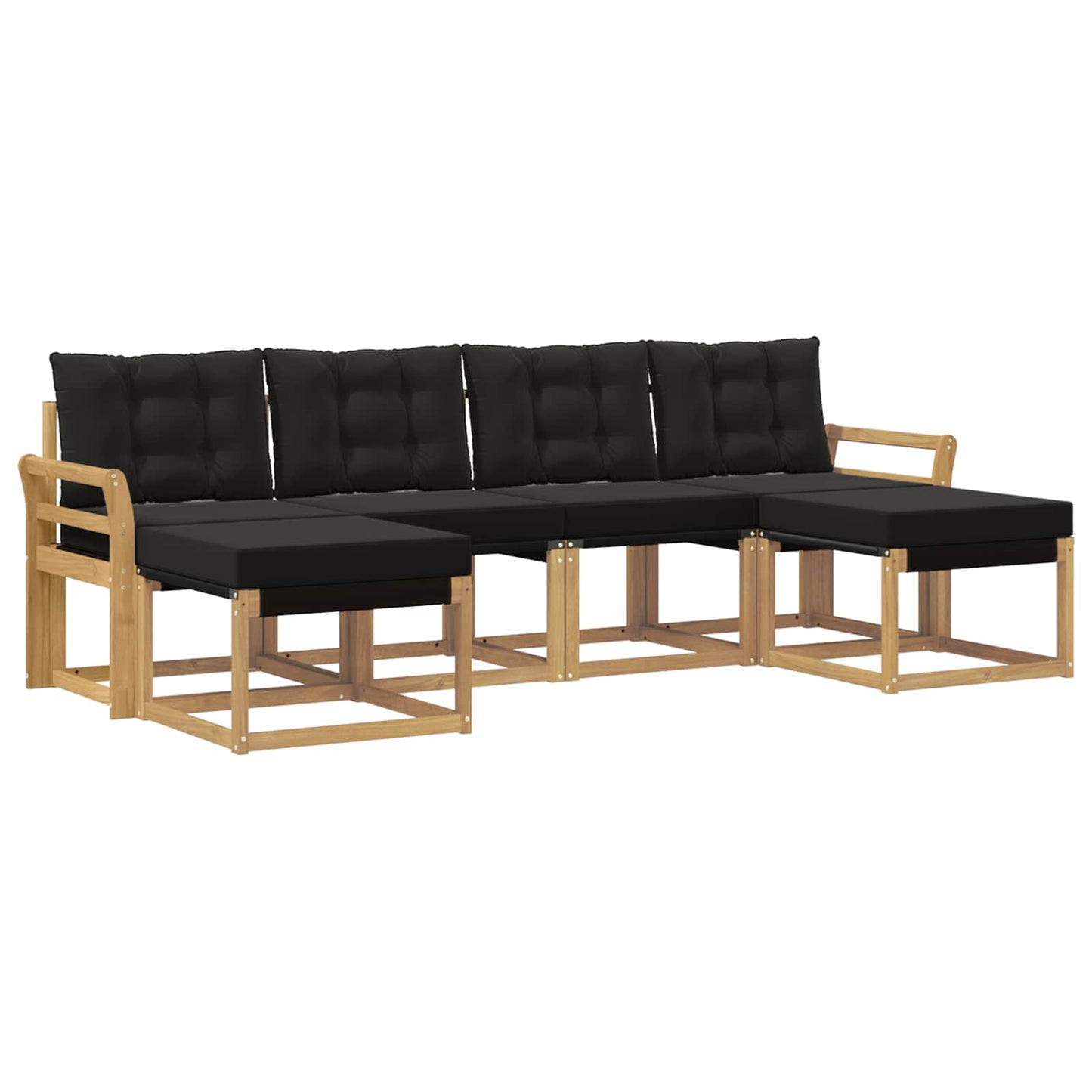 vidaXL Σειρά Καναπέ Εξωτερικού με μαξιλάρι 6 pcs Λευκό και Μαύρο