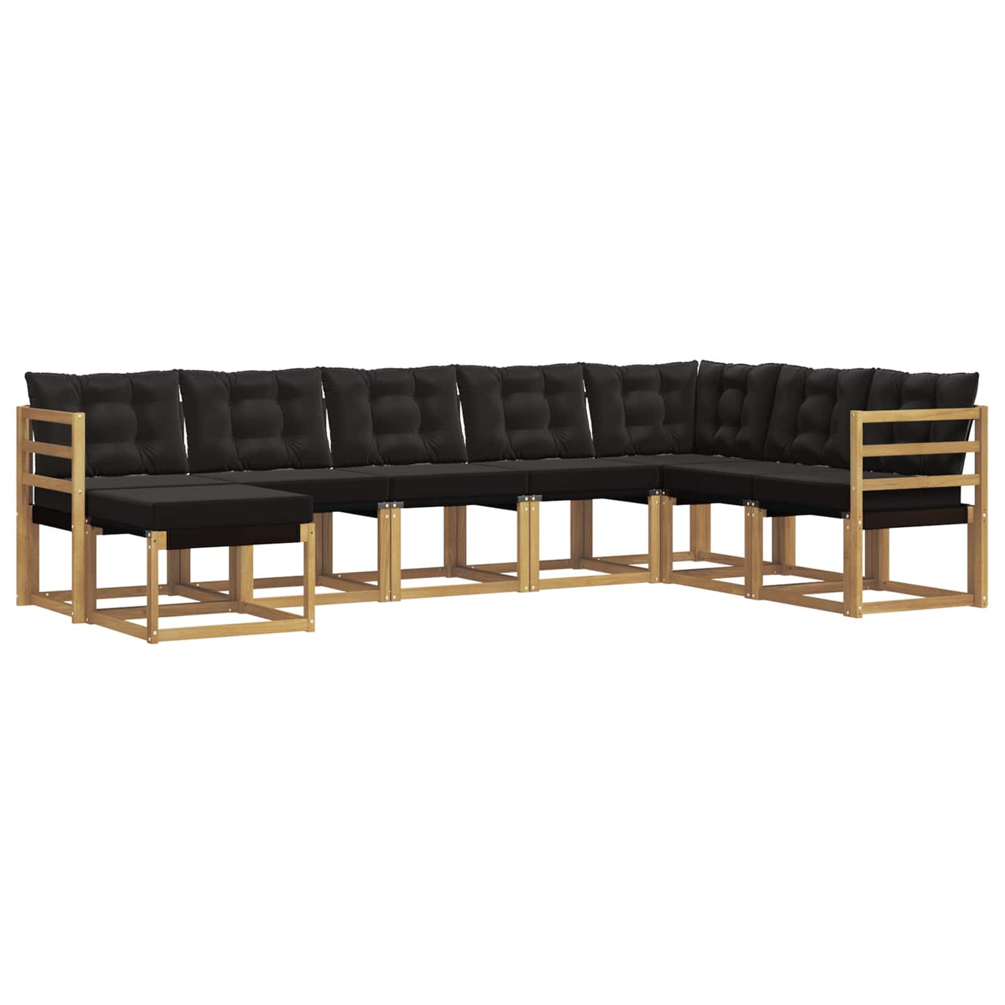 vidaXL Σειρά Καναπέ Εξωτερικού με μαξιλάρι 8 pcs Λευκό και Μαύρο