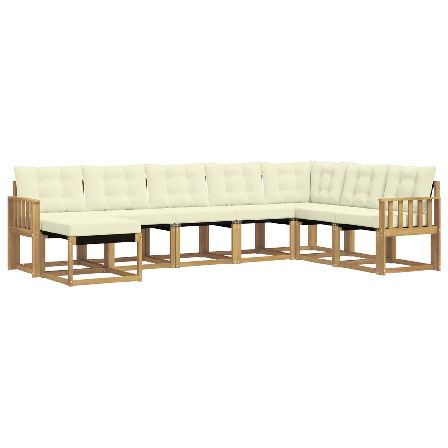vidaXL Σειρά Καναπέ Εξωτερικού με μαξιλάρι 8 pcs Λευκό και Κρεμ