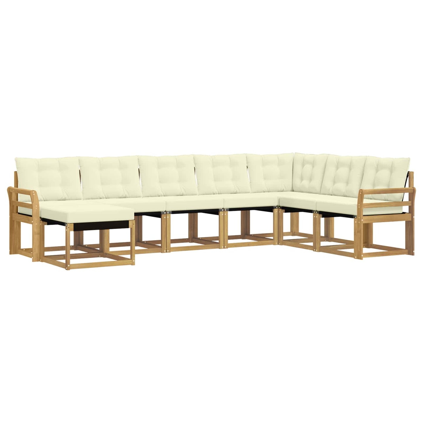 vidaXL Σειρά Καναπέ Εξωτερικού με μαξιλάρι 8 pcs Λευκό και Κρεμ