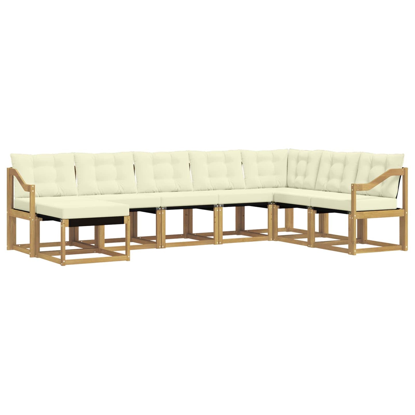 vidaXL Σειρά Καναπέ Εξωτερικού με μαξιλάρι 8 pcs Λευκό και Κρεμ