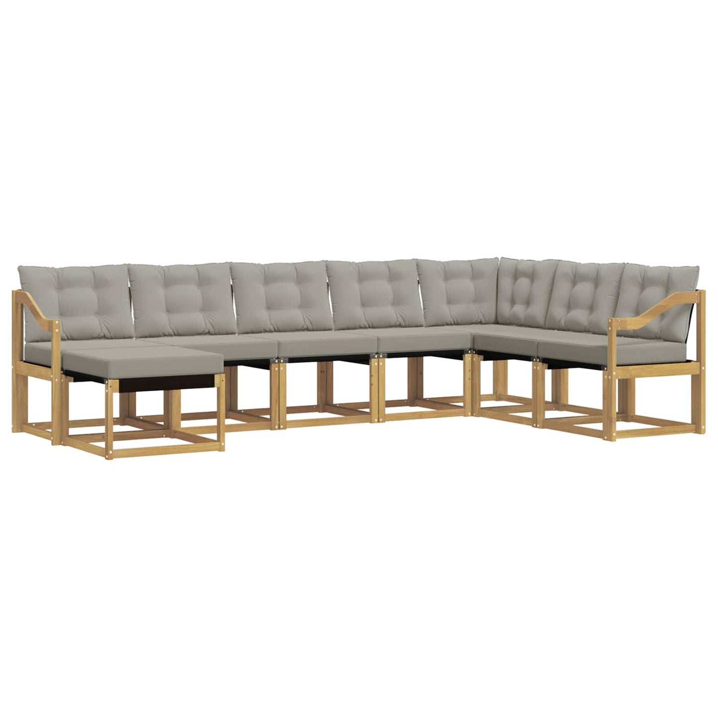vidaXL Σειρά Καναπέ Εξωτερικού 8 pcs Λευκό και Ανοιχτό Γκρι