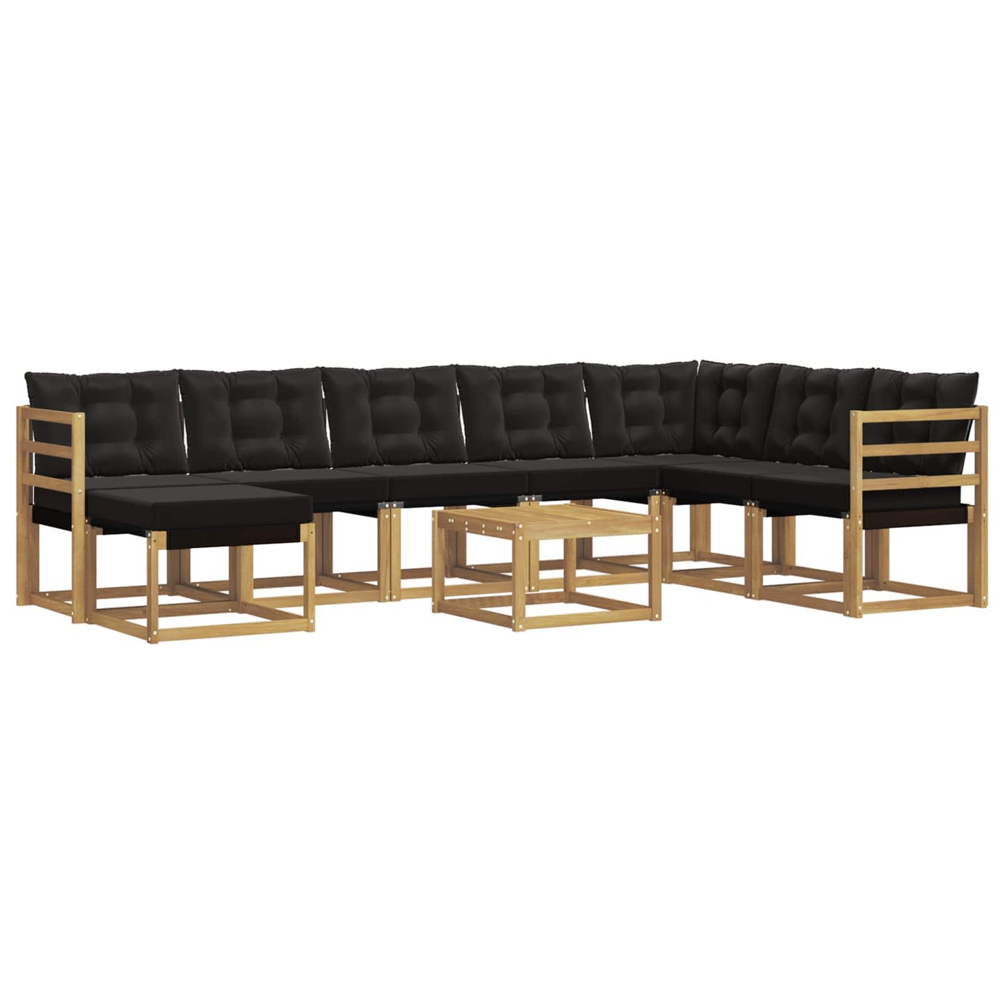 vidaXL Σειρά Καναπέ Εξωτερικού με μαξιλάρι 9 pcs Λευκό και Μαύρο