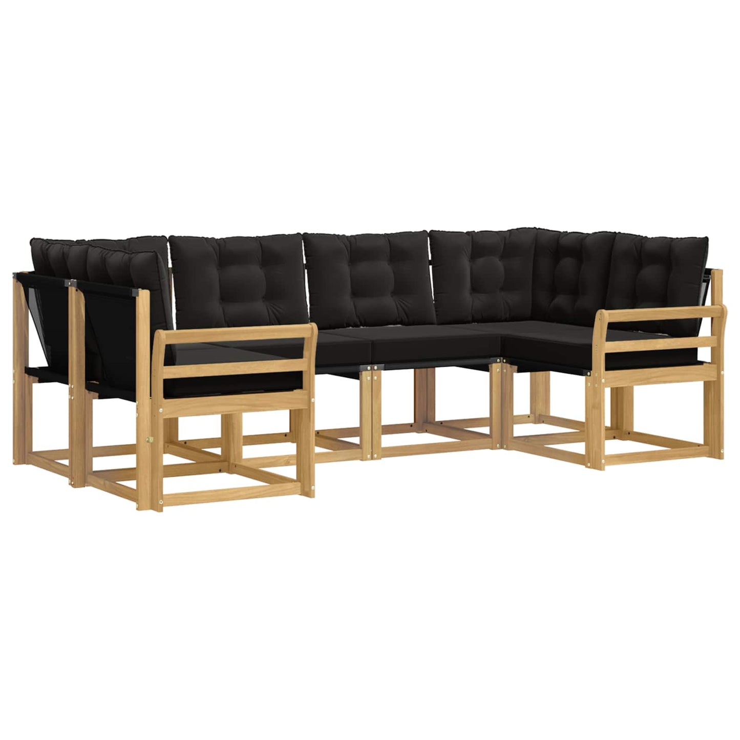 vidaXL Σειρά Καναπέ Εξωτερικού με μαξιλάρι 6 pcs Λευκό και Μαύρο