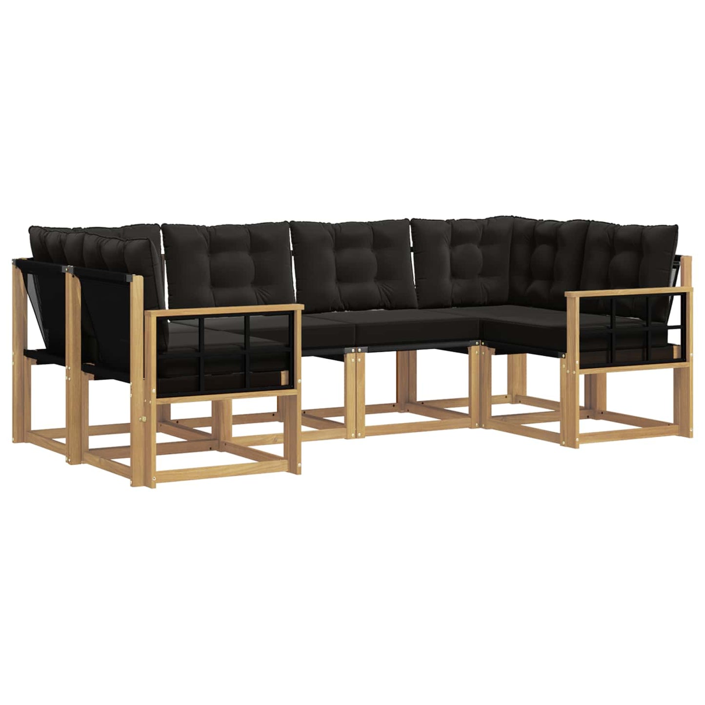 vidaXL Σειρά Καναπέ Εξωτερικού με μαξιλάρι 6 pcs Λευκό και Μαύρο