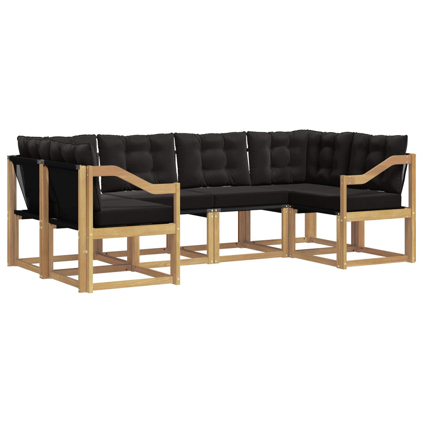 vidaXL Σειρά Καναπέ Εξωτερικού με μαξιλάρι 6 pcs Λευκό και Μαύρο