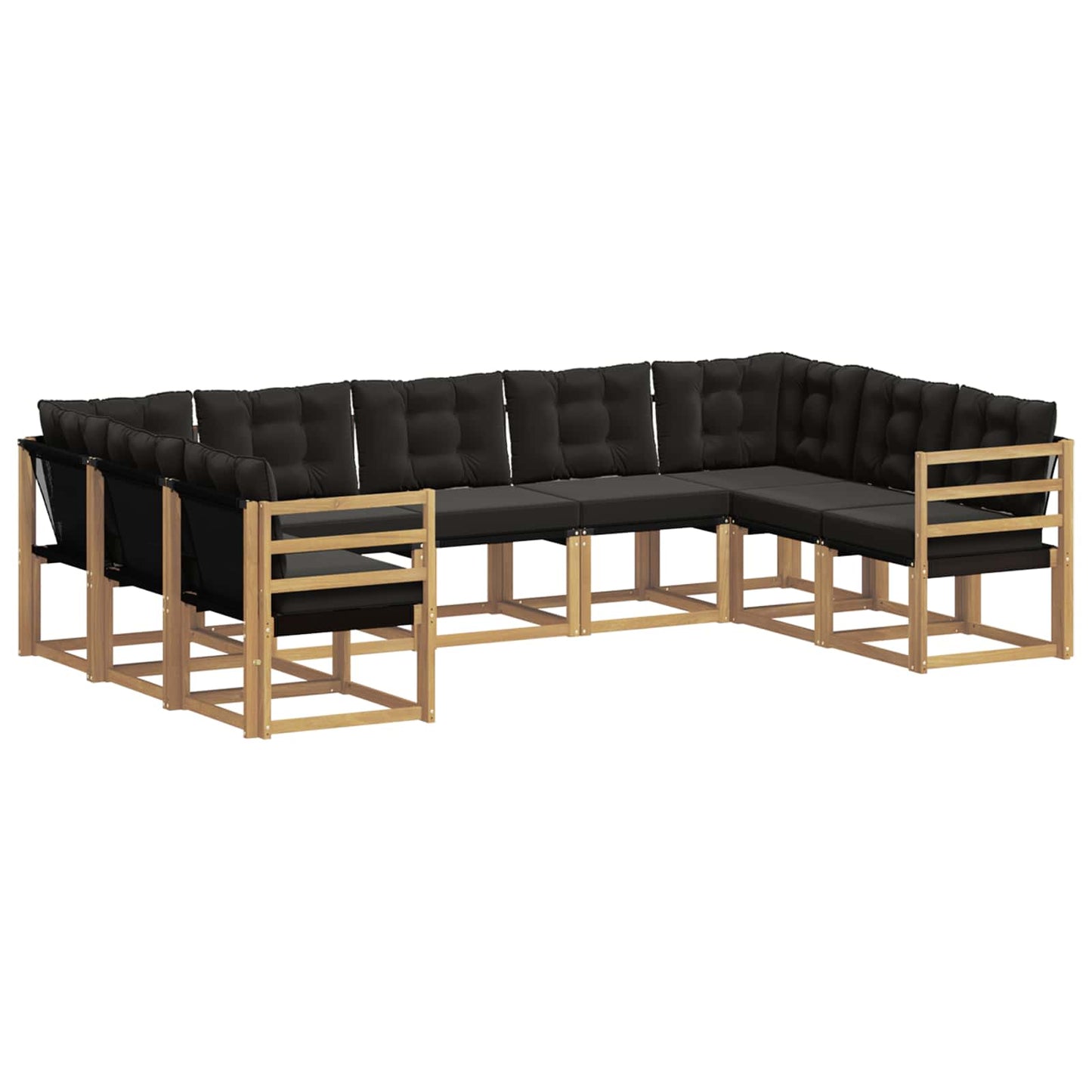 vidaXL Σειρά Καναπέ Εξωτερικού με μαξιλάρι 9 pcs Λευκό και Μαύρο