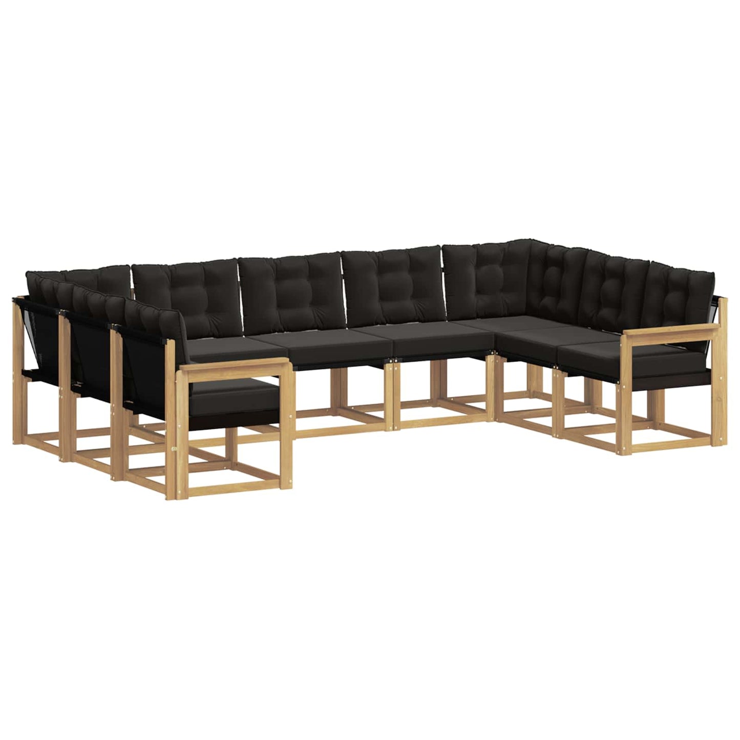 vidaXL Σειρά Καναπέ Εξωτερικού με μαξιλάρι 9 pcs Λευκό και Μαύρο