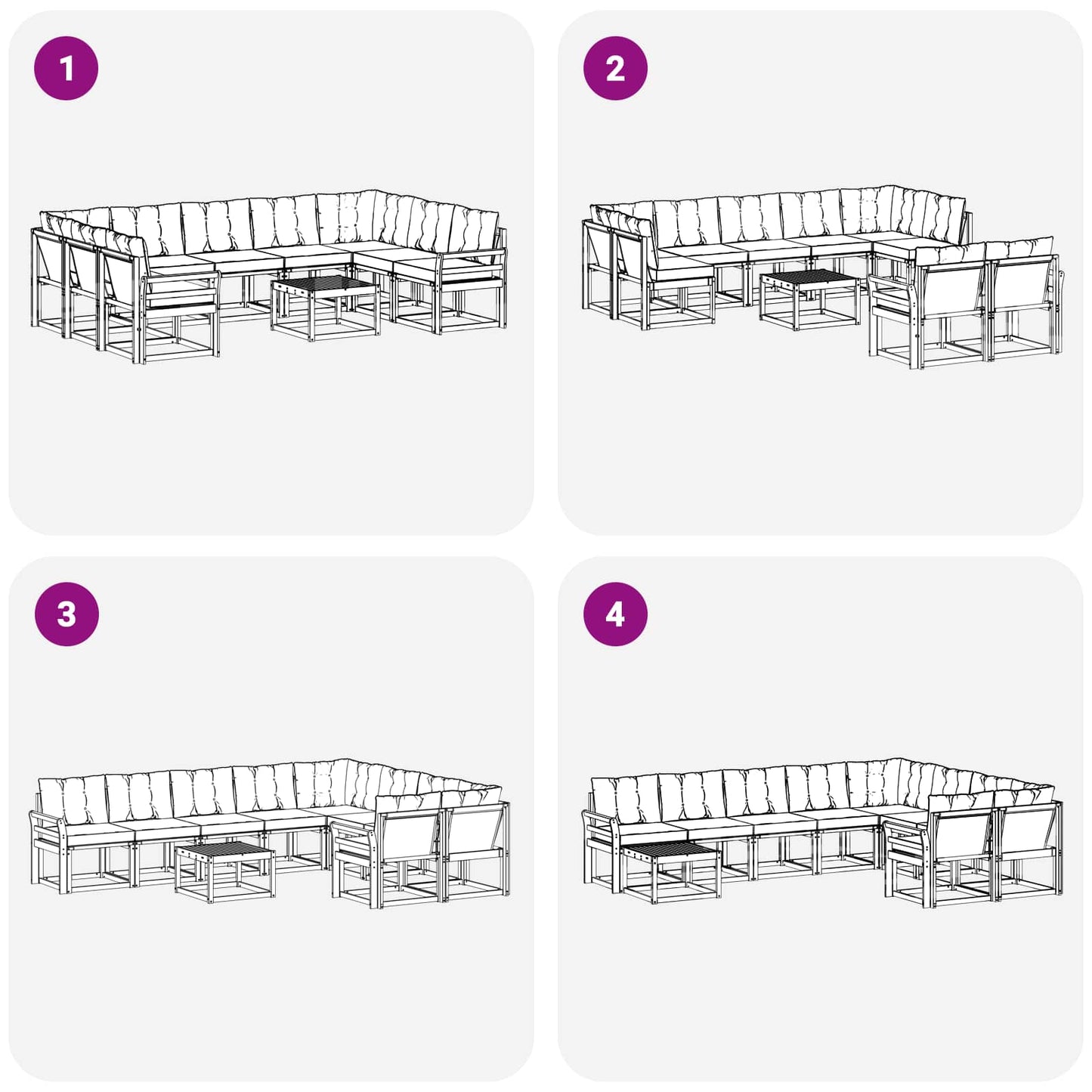 vidaXL Σειρά Καναπέ Εξωτερικού με μαξιλάρι 10 pcs Λευκό και Μπεζ