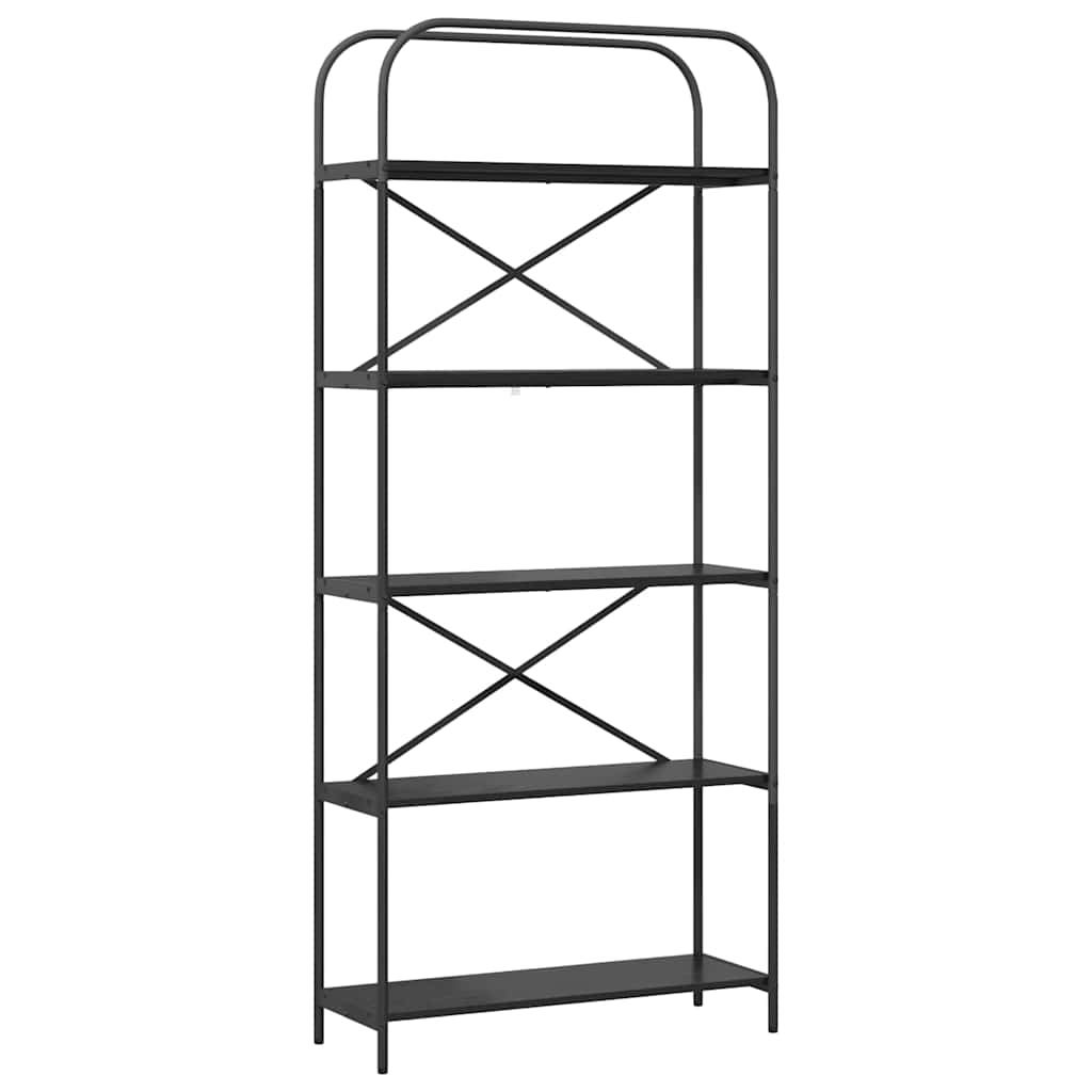 vidaXL Ράφι Βιβλίων Μαύρη δρυς 80 x 30 x 183 εκ Επεξεργασμένο ξύλο
