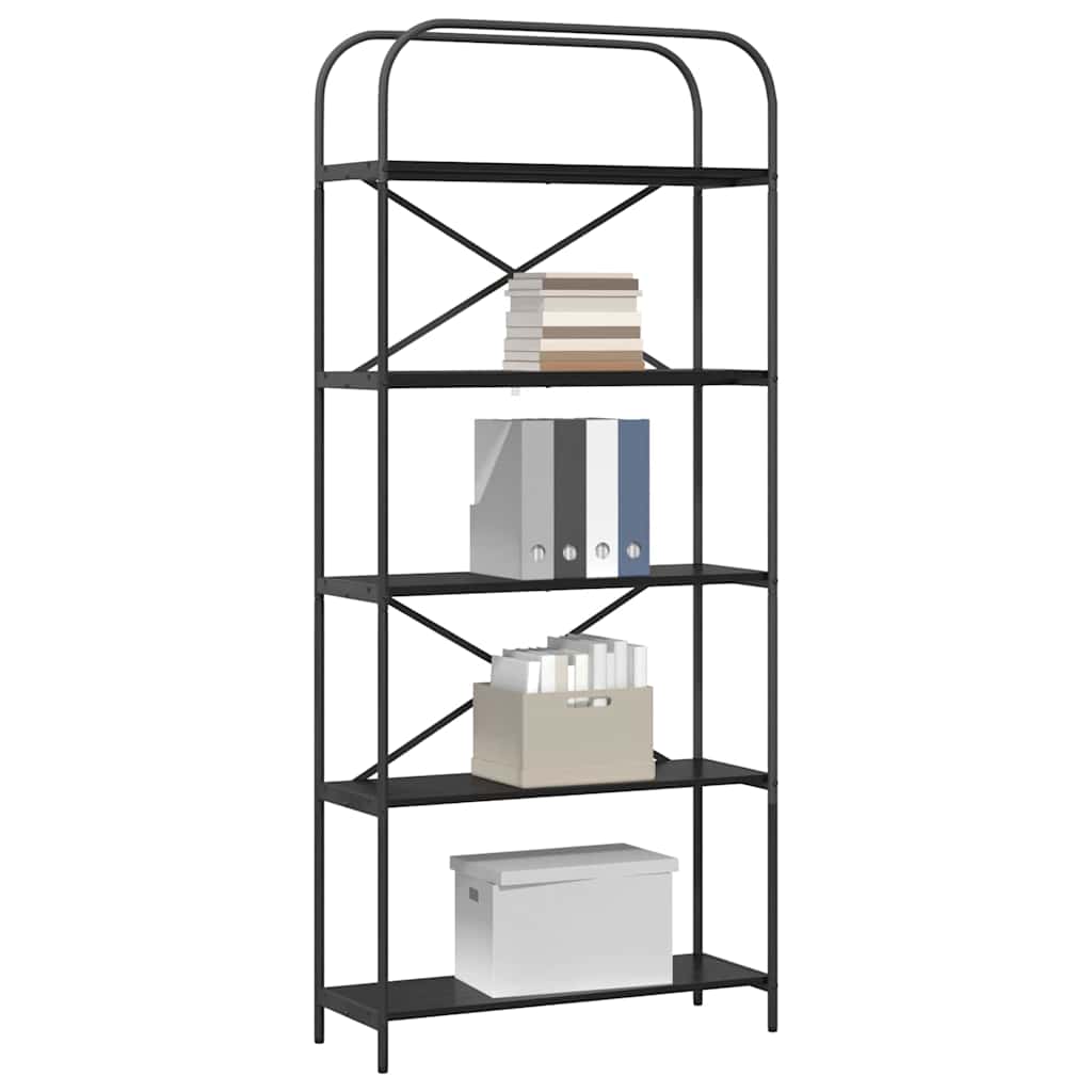 vidaXL Ράφι Βιβλίων Μαύρη δρυς 80 x 30 x 183 εκ Επεξεργασμένο ξύλο