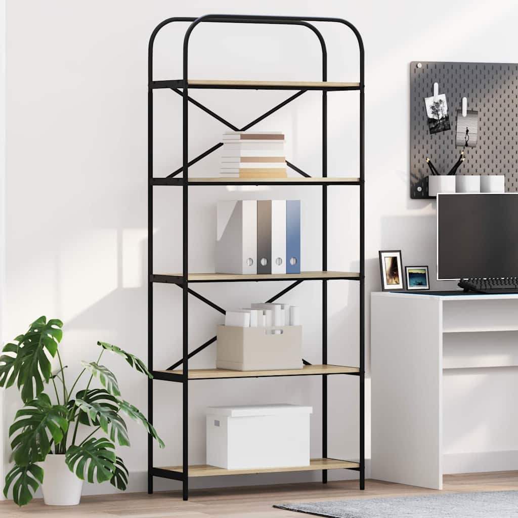 vidaXL Ράφι Βιβλίων Sonoma Δρυς 80 x 30 x 183 εκ Επεξεργασμένο ξύλο