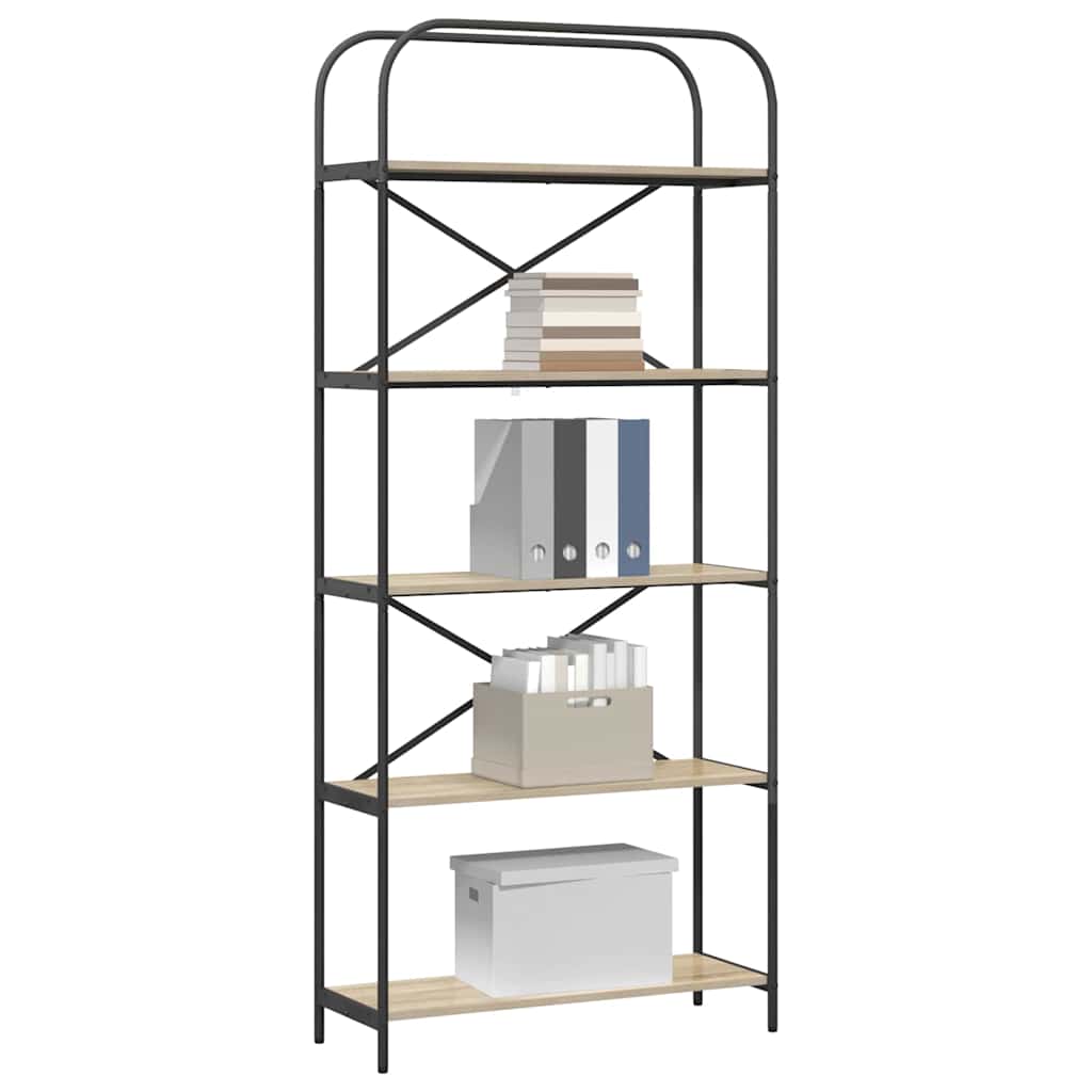 vidaXL Ράφι Βιβλίων Sonoma Δρυς 80 x 30 x 183 εκ Επεξεργασμένο ξύλο