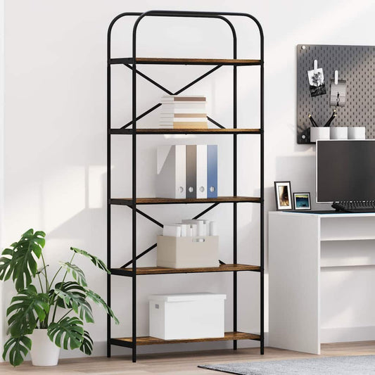 vidaXL Ράφι Βιβλίων Καπνιστό Δρύς 80 x 30 x 183 εκ Επεξεργασμένο ξύλο