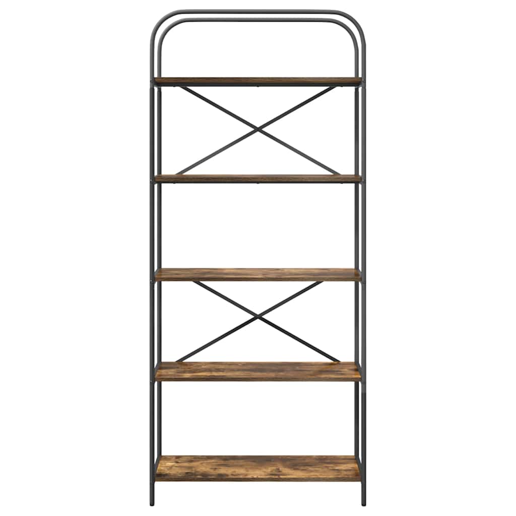 vidaXL Ράφι Βιβλίων Καπνιστή δρυς 80 x 30 x 183 εκ Επεξεργασμένο ξύλο