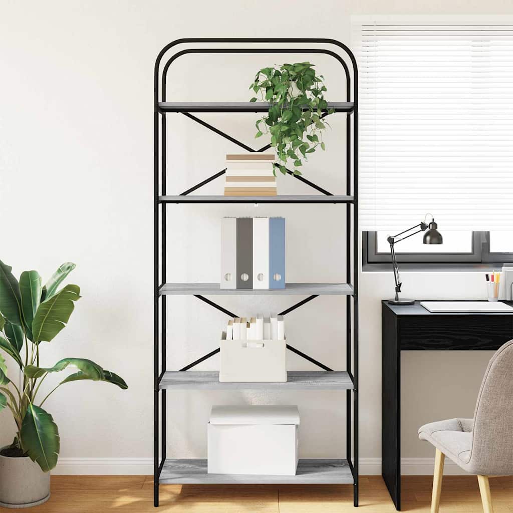 vidaXL Ράφι Βιβλίων Γκρι sonoma 80 x 30 x 183 εκ Επεξεργασμένο ξύλο