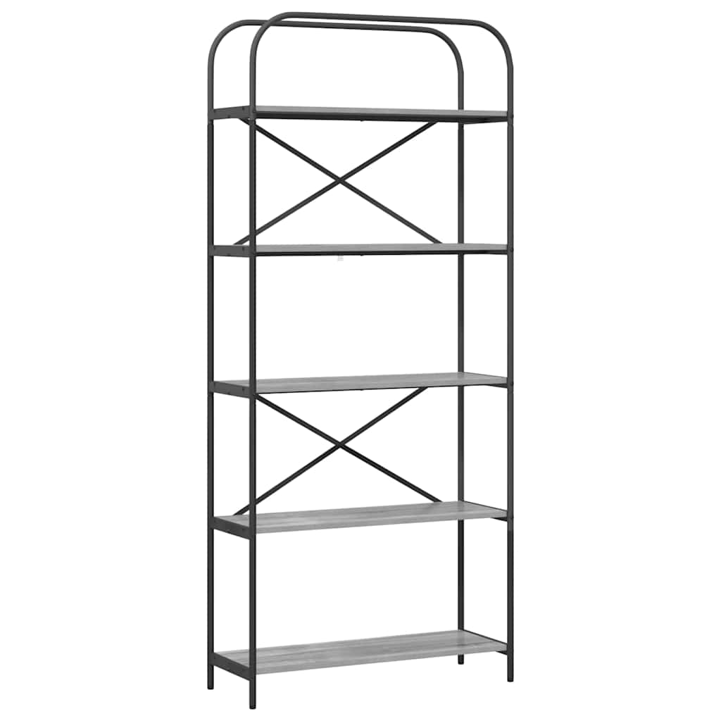 vidaXL Ράφι Βιβλίων Γκρι sonoma 80 x 30 x 183 εκ Επεξεργασμένο ξύλο
