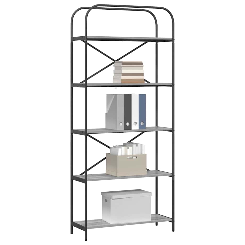 vidaXL Ράφι Βιβλίων Γκρι sonoma 80 x 30 x 183 εκ Επεξεργασμένο ξύλο