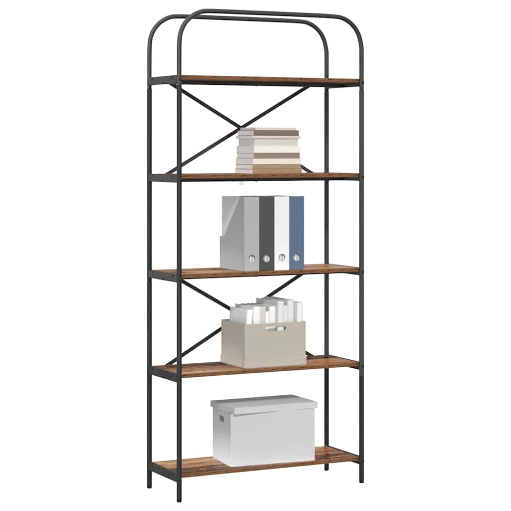 vidaXL Ράφι Βιβλίων Παλαιό ξύλο 80 x 30 x 183 εκ Επεξεργασμένο ξύλο