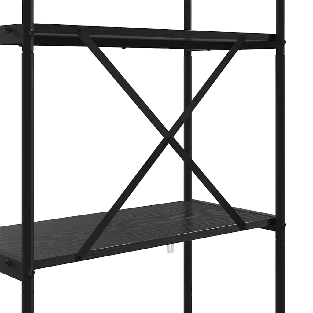 vidaXL Ράφι Βιβλίων Μαύρη Οξυά 80 x 30 x 146 εκ Επεξεργασμένο ξύλο
