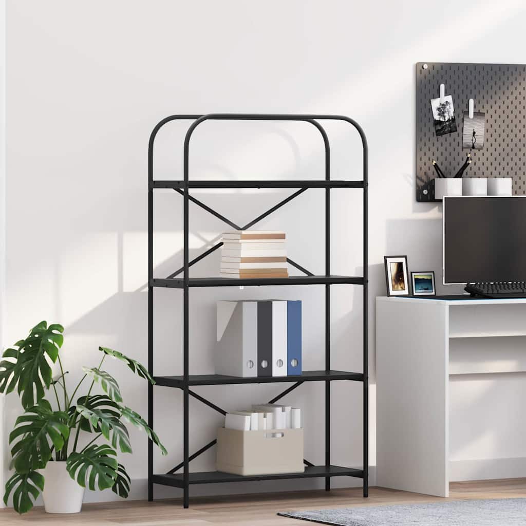 vidaXL Ράφι Βιβλίων Μαύρη Οξυά 80 x 30 x 146 εκ Επεξεργασμένο ξύλο
