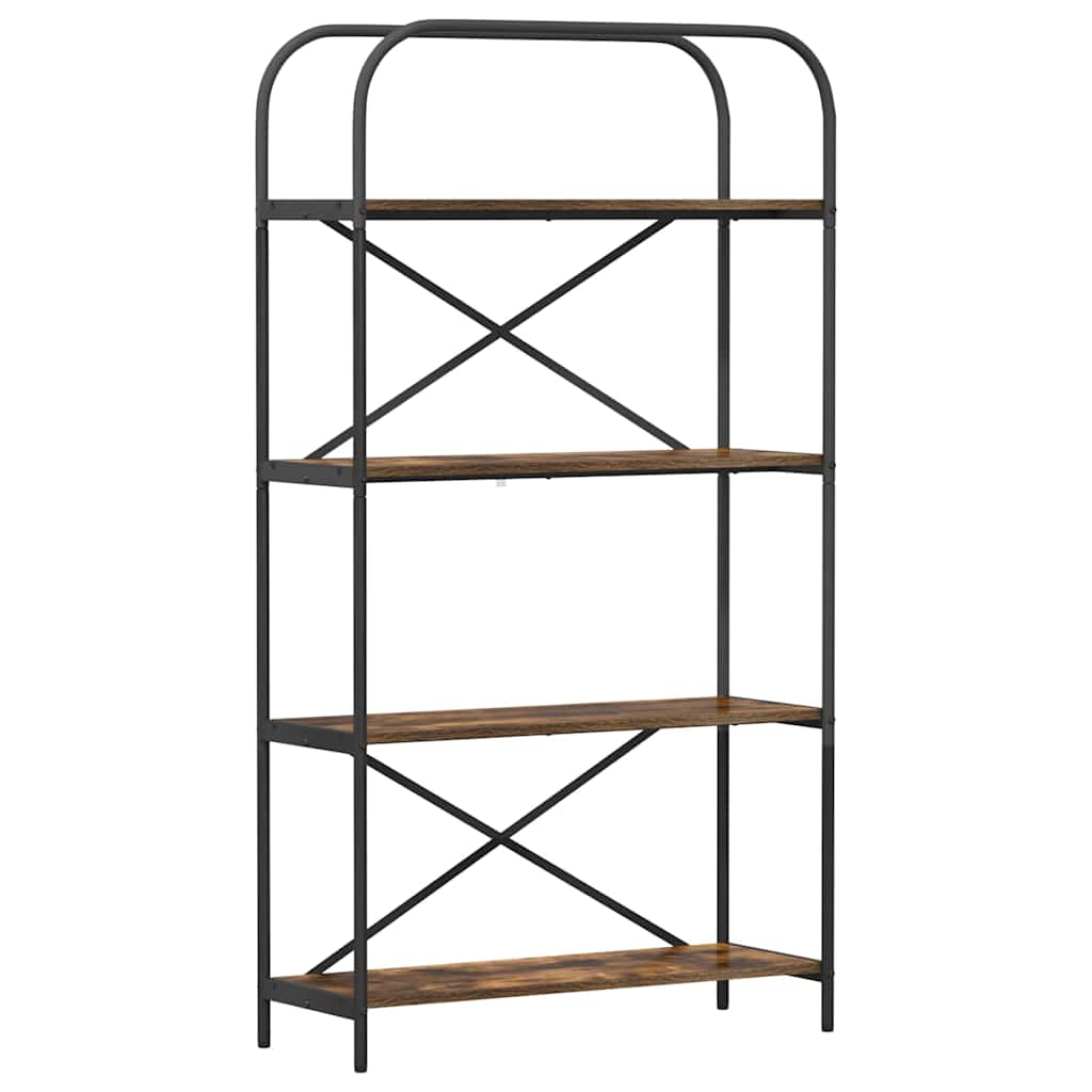 vidaXL Ράφι Βιβλίων Καπνιστή δρυς 80 x 30 x 146 εκ Επεξεργασμένο ξύλο