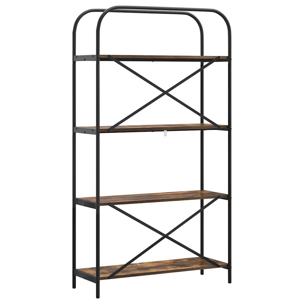 vidaXL Ράφι Βιβλίων Καπνιστή δρυς 80 x 30 x 146 εκ Επεξεργασμένο ξύλο