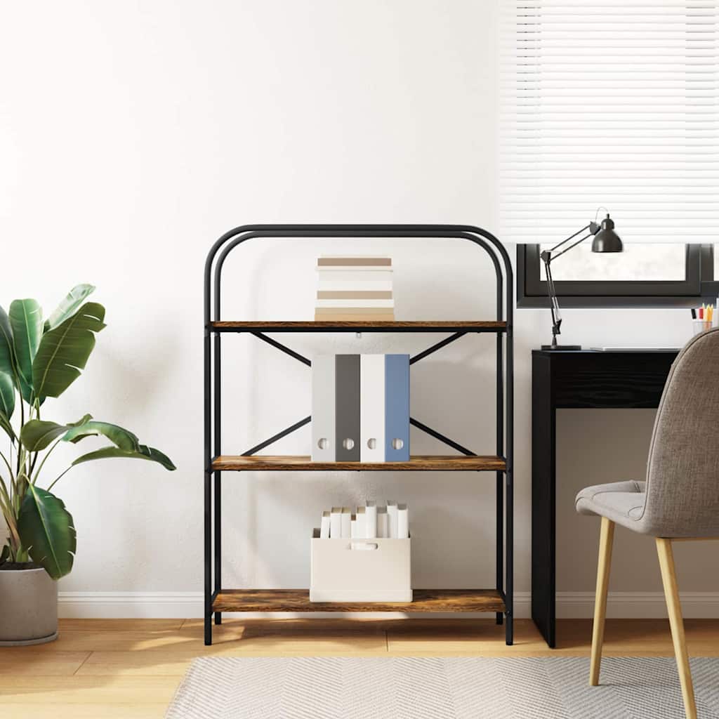 vidaXL Ράφι Βιβλίων Καπνιστή δρυς 80 x 30 x 109 εκ Επεξεργασμένο ξύλο