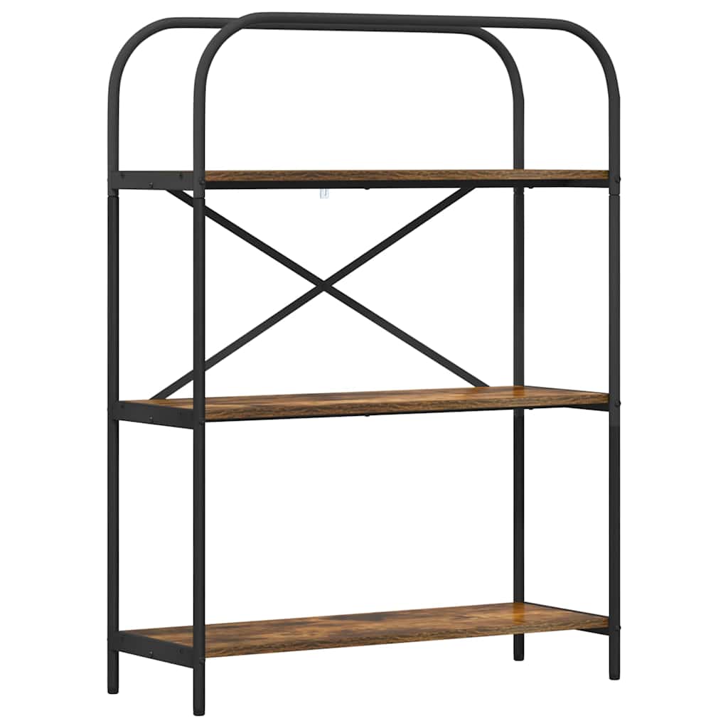 vidaXL Ράφι Βιβλίων Καπνιστή δρυς 80 x 30 x 109 εκ Επεξεργασμένο ξύλο