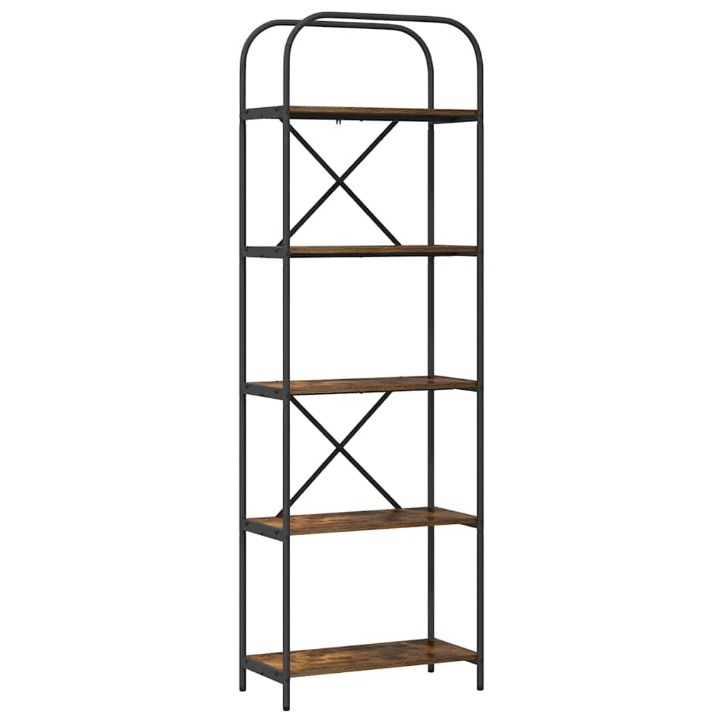 vidaXL Ράφι Βιβλίων Καπνιστή δρυς 60 x 30 x 183 εκ Επεξεργασμένο ξύλο