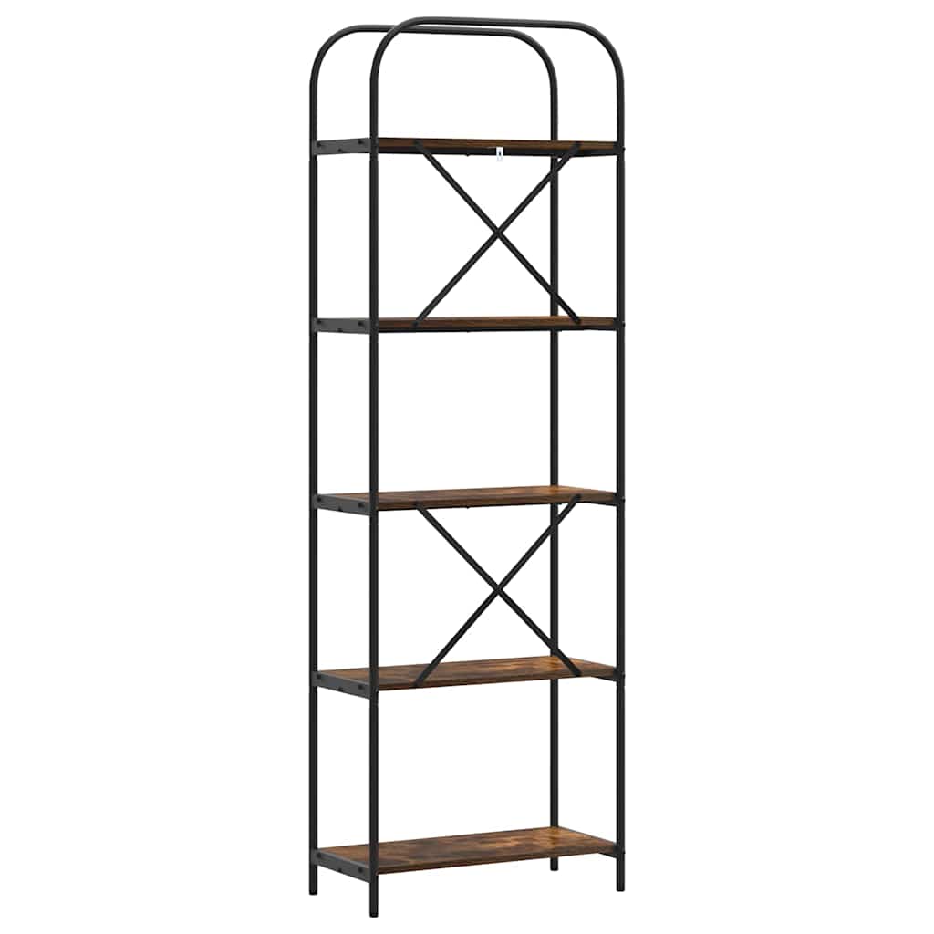 vidaXL Ράφι Βιβλίων Καπνιστή δρυς 60 x 30 x 183 εκ Επεξεργασμένο ξύλο