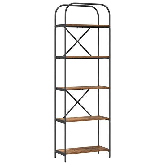 vidaXL Ράφι Βιβλίων Παλαιό ξύλο 60 x 30 x 183 εκ Επεξεργασμένο ξύλο