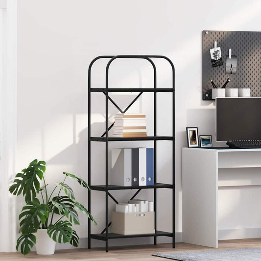 vidaXL Ράφι Βιβλίων Μαύρη Οξυά 60 x 30 x 146 εκ Επεξεργασμένο ξύλο