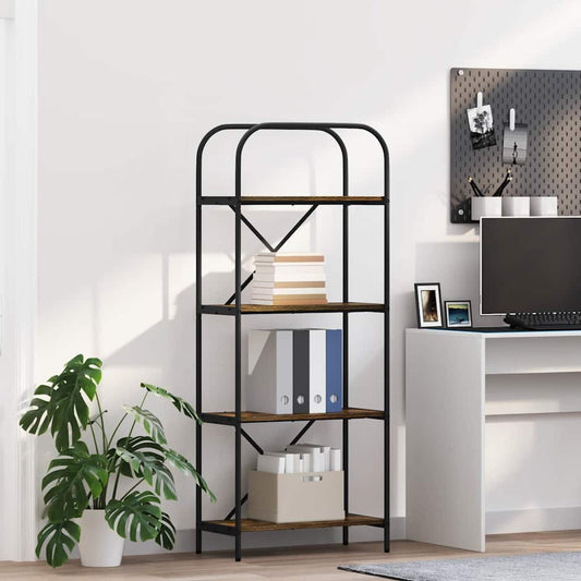 vidaXL Ράφι Βιβλίων Καπνιστή δρυς 60 x 30 x 146 εκ Επεξεργασμένο ξύλο