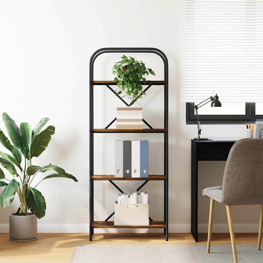 vidaXL Ράφι Βιβλίων Καπνιστή δρυς 60 x 30 x 146 εκ Επεξεργασμένο ξύλο