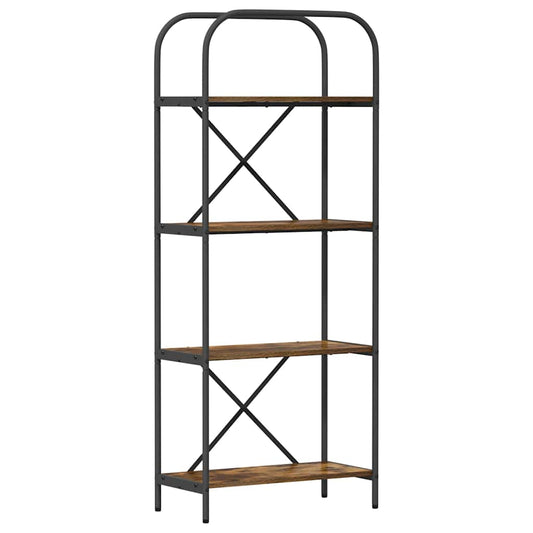 vidaXL Ράφι Βιβλίων Καπνιστή δρυς 60 x 30 x 146 εκ Επεξεργασμένο ξύλο