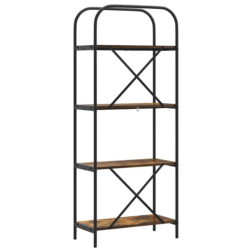 vidaXL Ράφι Βιβλίων Καπνιστή δρυς 60 x 30 x 146 εκ Επεξεργασμένο ξύλο