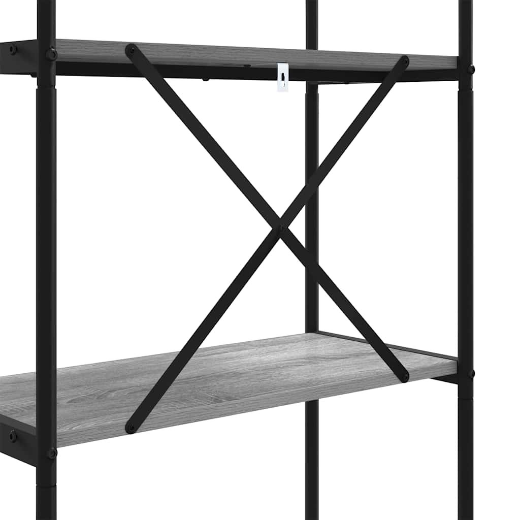 vidaXL Ράφι Βιβλίων Γκρίζο Σονομα 60 x 30 x 109 εκ Επεξεργασμένο ξύλο