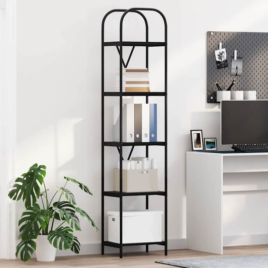 vidaXL Ράφι Βιβλίων Μαύρη Οξυά 40 x 30 x 183 εκ Επεξεργασμένο ξύλο