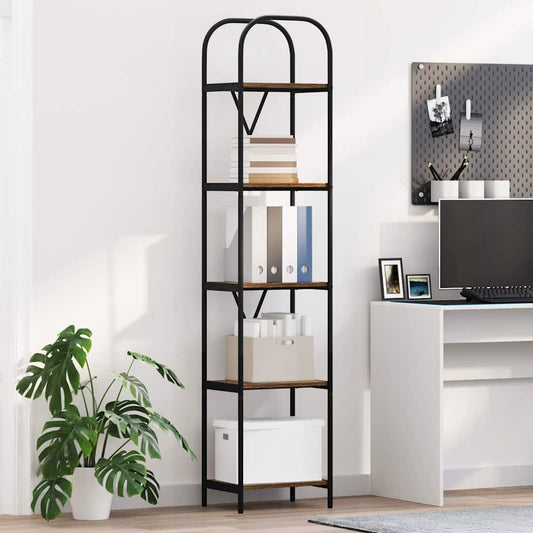 vidaXL Ράφι Βιβλίων Καπνιστό Δρύς 40 x 30 x 183 εκ Επεξεργασμένο ξύλο
