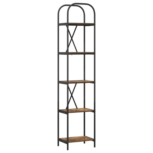 vidaXL Ράφι Βιβλίων Καπνιστή δρυς 40 x 30 x 183 εκ Επεξεργασμένο ξύλο