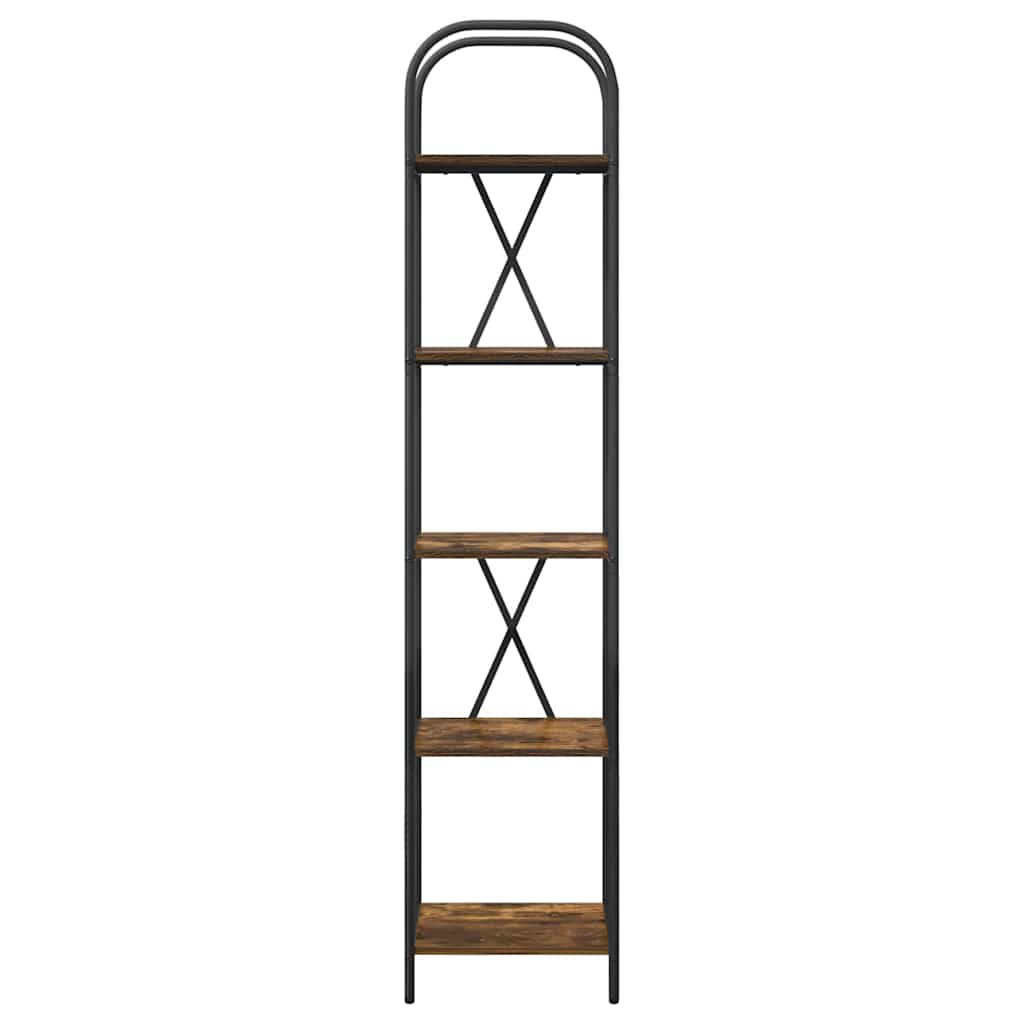 vidaXL Ράφι Βιβλίων Καπνιστή δρυς 40 x 30 x 183 εκ Επεξεργασμένο ξύλο