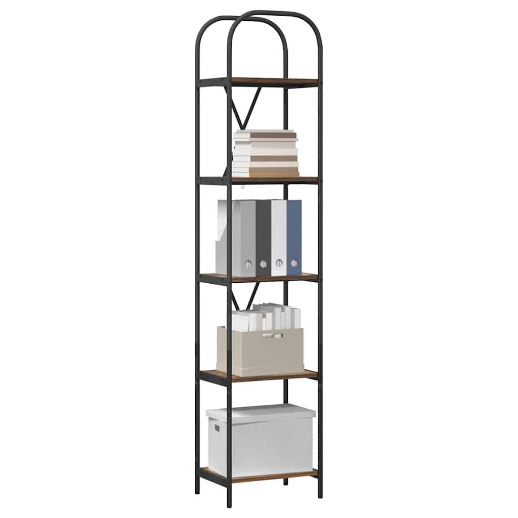 vidaXL Ράφι Βιβλίων Καπνιστή δρυς 40 x 30 x 183 εκ Επεξεργασμένο ξύλο